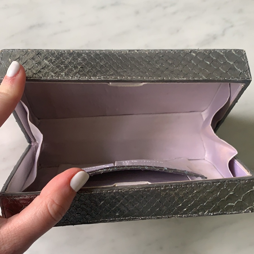 Silver python box evening bag - Picture 5 of 8